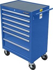 Тележка инструментальная для автосервиса с 7 ящиками, синего цвета